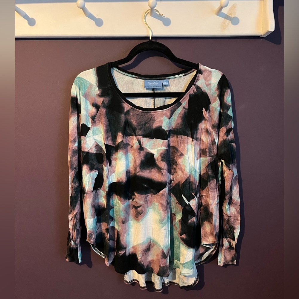 Simply Vera Wang Long Sleeve Geometric Shirt